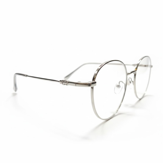 Silver Round Prescription eyeglasses frame for unisex E05-0013-3