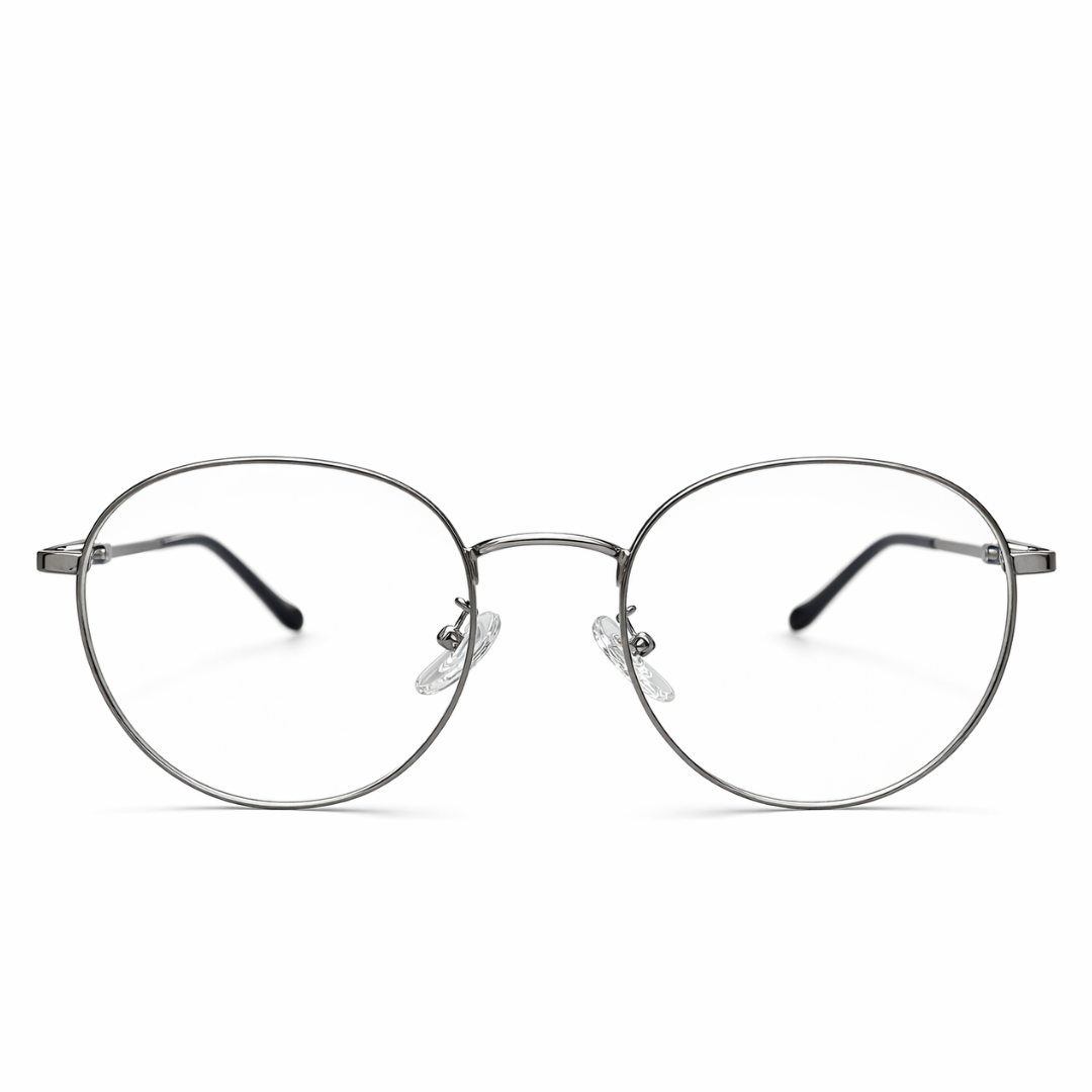 Silver Round Prescription eyeglasses frame for unisex E05-0013-3