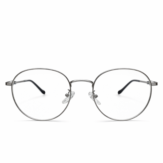 Silver Round Prescription eyeglasses frame for unisex E05-0013-3