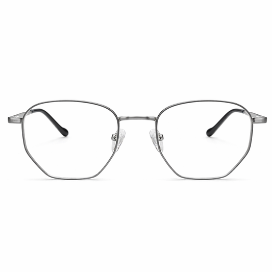 Silver Geometric prescription eyeglasses Frame for Unisex E05-0014-2