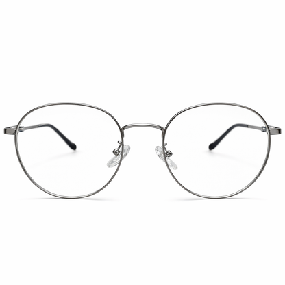 Silver Round prescription eyeglasses Frame for Unisex E05-0015-3