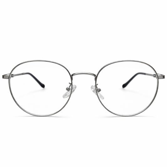 Silver Round prescription eyeglasses Frame for Unisex E05-0015-3