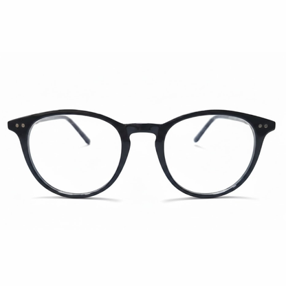 Shiny Black Round Small BlueBlock Screen Glasses for Unisex E05-0032-3