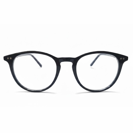 Shiny Black Round Small BlueBlock Screen Glasses for Unisex E05-0032-3