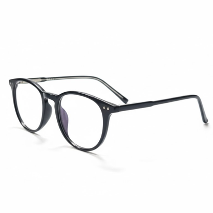 Shiny Black Round Small BlueBlock Screen Glasses for Unisex E05-0032-3