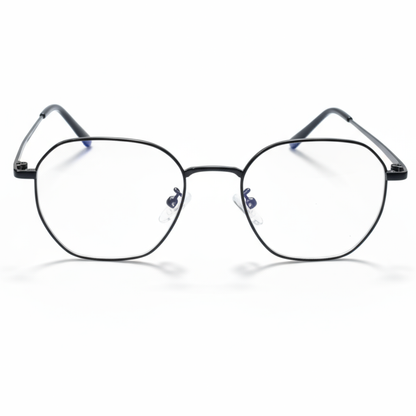 Black Geometric BlueBlock Screen Glasses for Unisex E05-0007-1