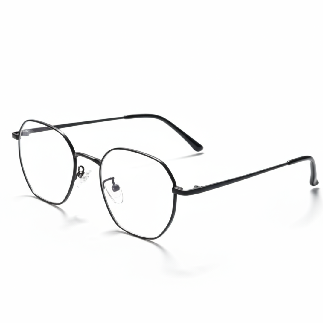 Black Geometric BlueBlock Screen Glasses for Unisex E05-0007-1