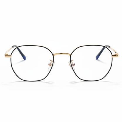 Black Golden Geometric BlueBlock Screen Glasses for Unisex E05-0007-7