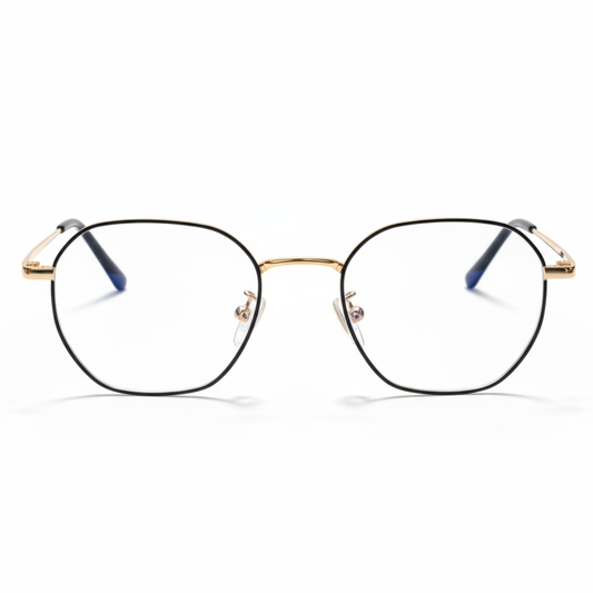 Black Golden Geometric BlueBlock Screen Glasses for Unisex E05-0007-7