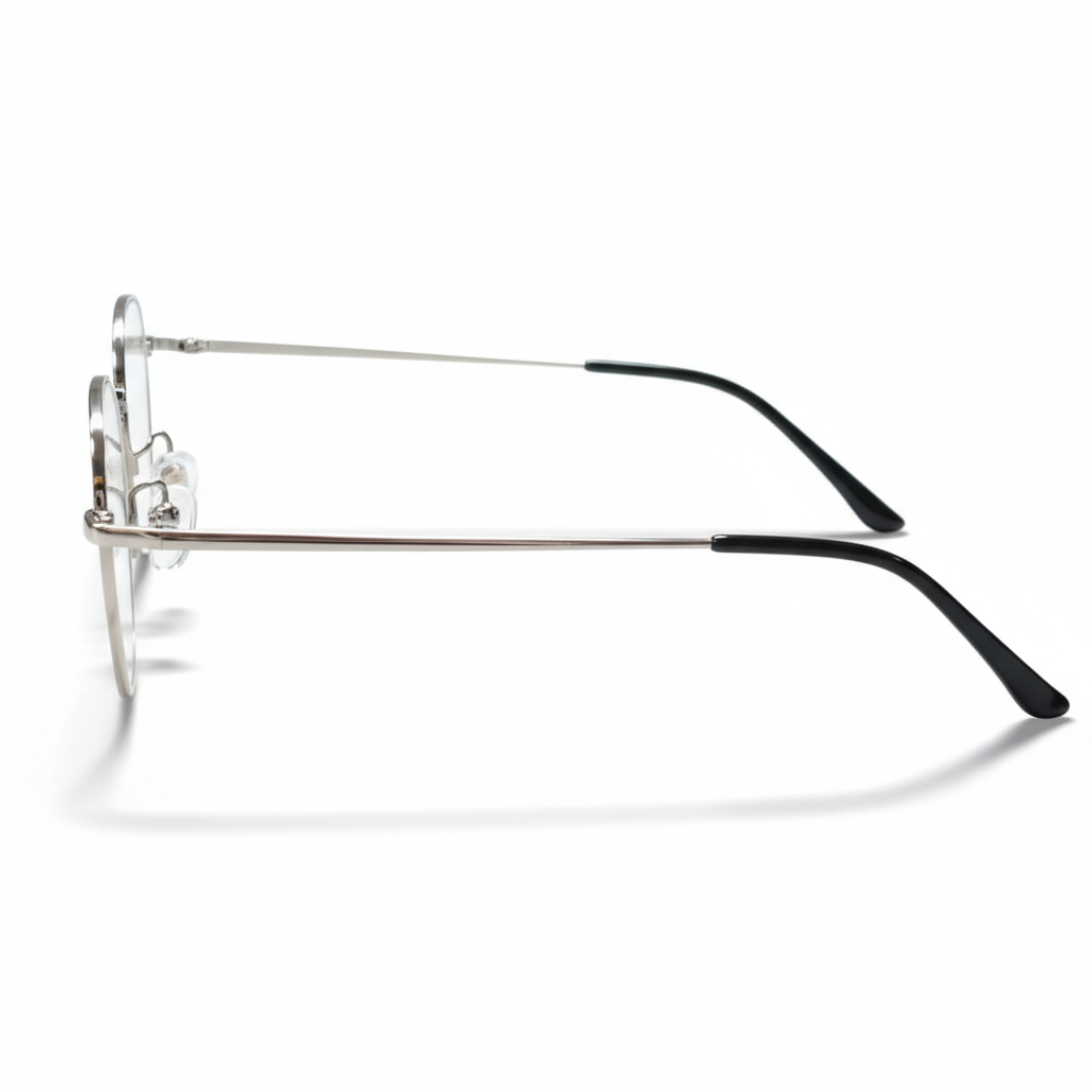 Black Silver Geometric BlueBlock Screen Glasses for Unisex E05-0007-6