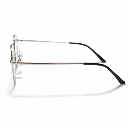 Black Silver Geometric BlueBlock Screen Glasses for Unisex E05-0007-6