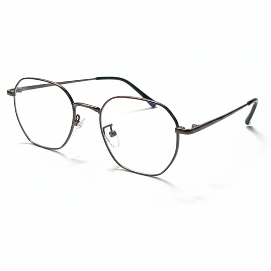 Dark Silver Geometric BlueBlock Screen Glasses for Unisex E05-0007-2