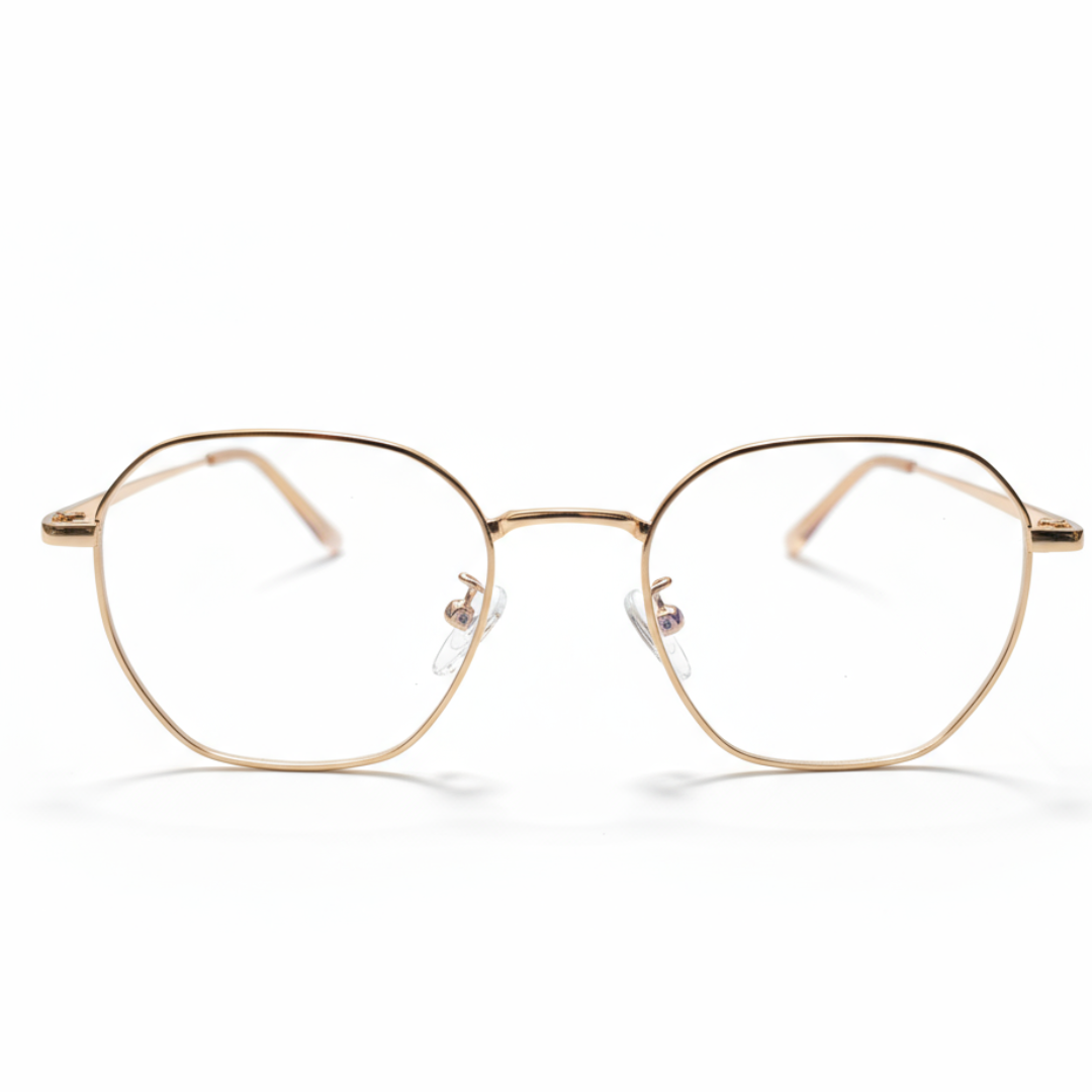 Golden Geometric BlueBlock Screen Glasses for Unisex E05-0007-5