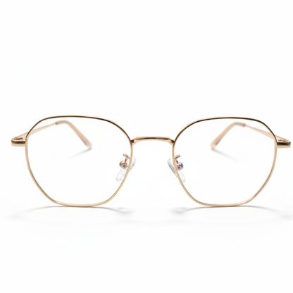 Golden Geometric BlueBlock Screen Glasses for Unisex E05-0007-5