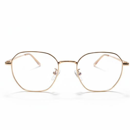 Golden Geometric BlueBlock Screen Glasses for Unisex E05-0007-5