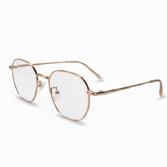 Golden Geometric BlueBlock Screen Glasses for Unisex E05-0007-5