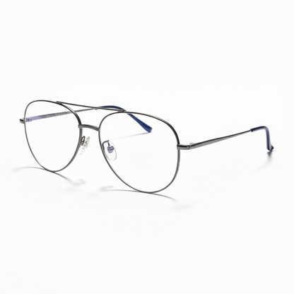 Dark Silver Aviator BlueBlock Screen Glasses for Unisex E05-0008-2