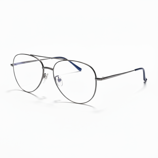 Dark Silver Aviator BlueBlock Screen Glasses for Unisex E05-0008-2