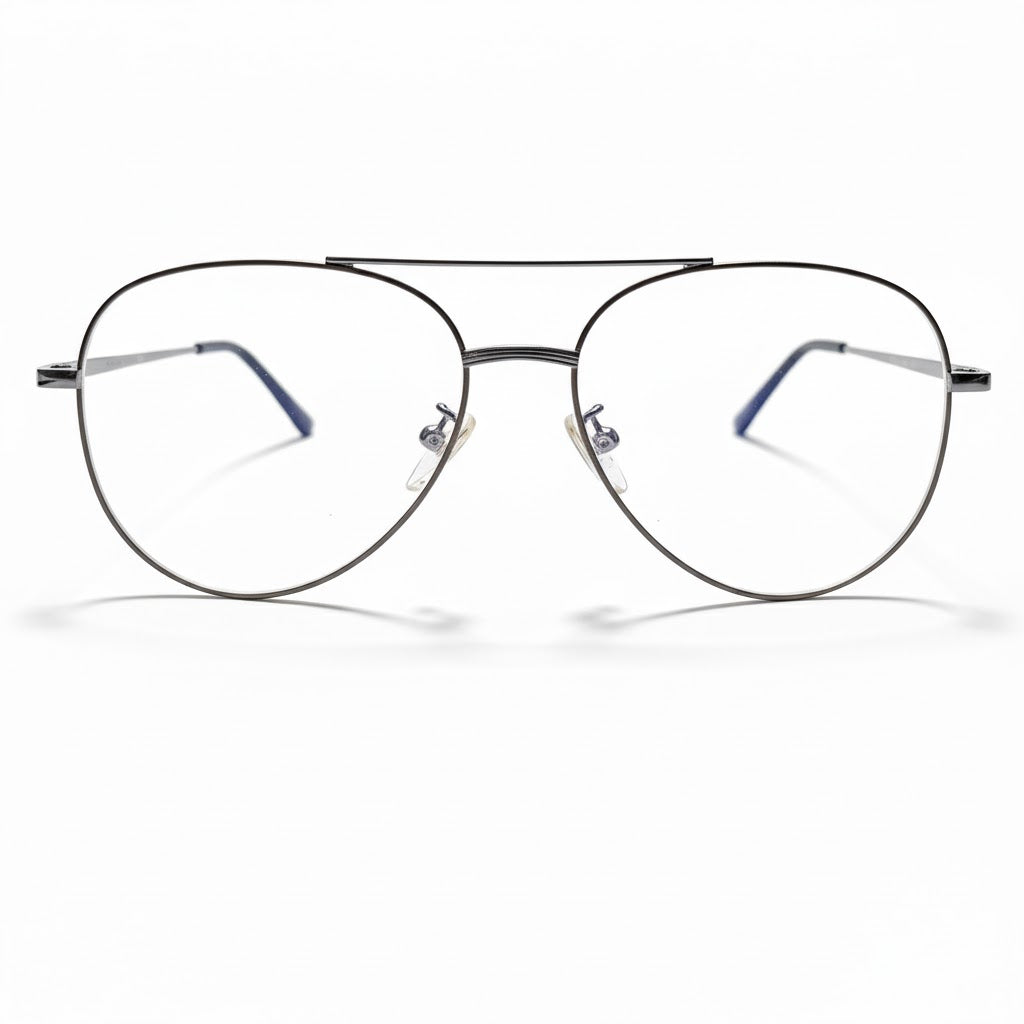 Dark Silver Aviator BlueBlock Screen Glasses for Unisex E05-0008-2