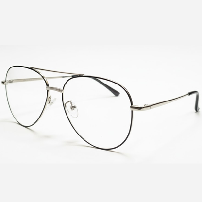 Black Silver Aviator BlueBlock Screen Glasses for Unisex E05-0008-6
