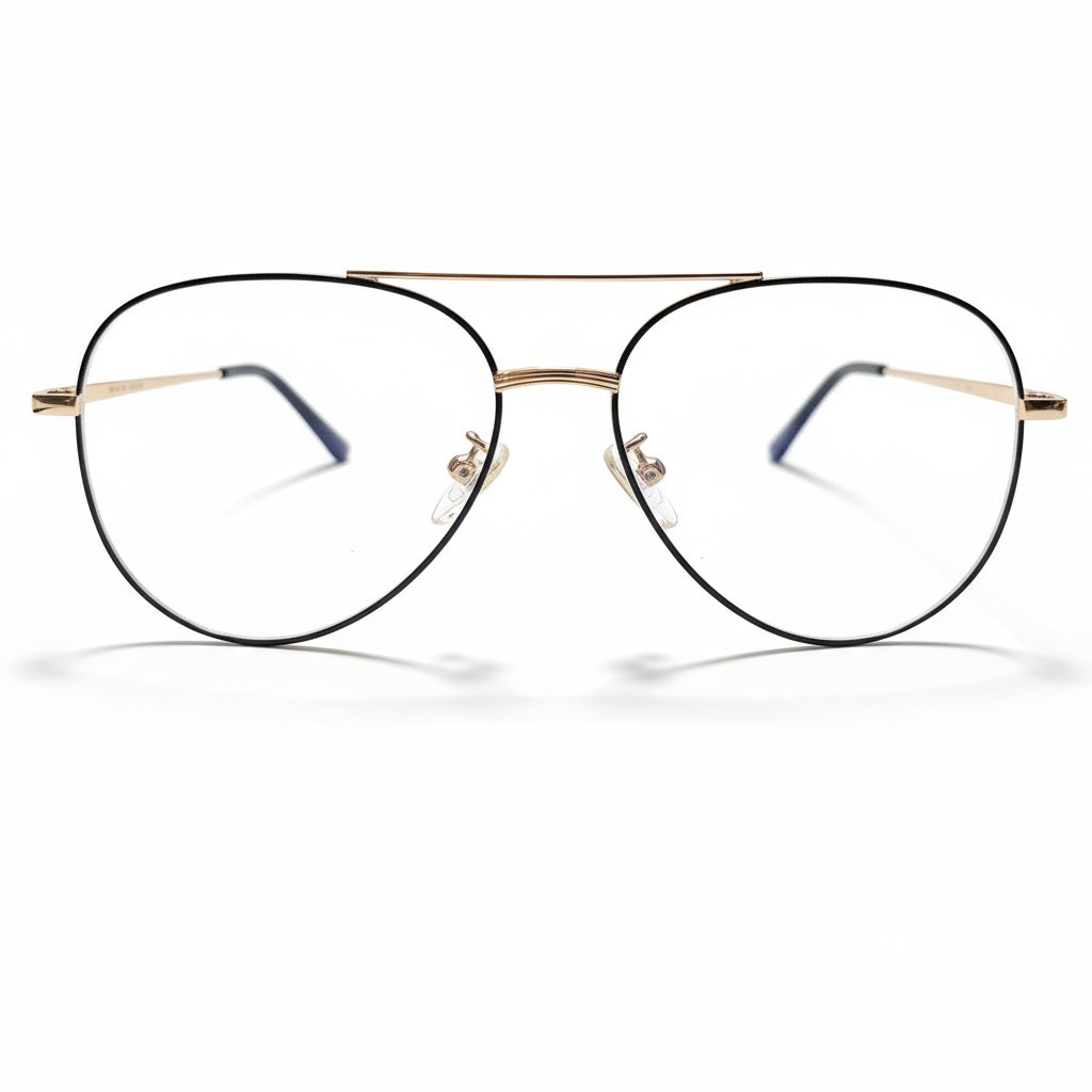 Black golden Aviator BlueBlock Screen Glasses for Unisex E05-0008-7