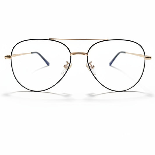 Black golden Aviator BlueBlock Screen Glasses for Unisex E05-0008-7