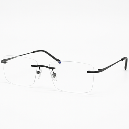 Black Rimless Rectangle BlueBlock Screen Glasses for Unisex E05-0003-3