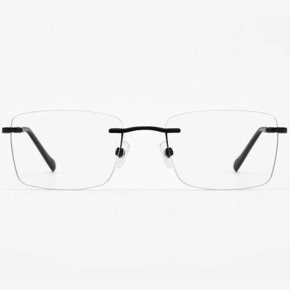 Black Rimless Rectangle BlueBlock Screen Glasses for Unisex E05-0003-3
