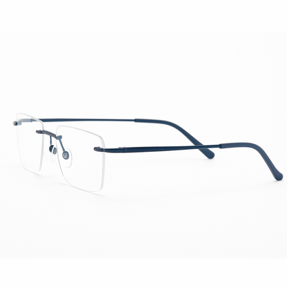 Blue Rimless Rectangle BlueBlock Screen Glasses for Unisex E05-0003-4