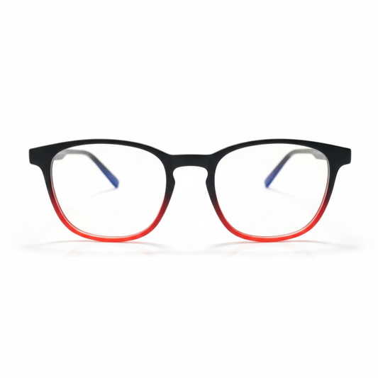 Black Red Rectangle BlueBlock Screen Glasses for Unisex E05-0006-5