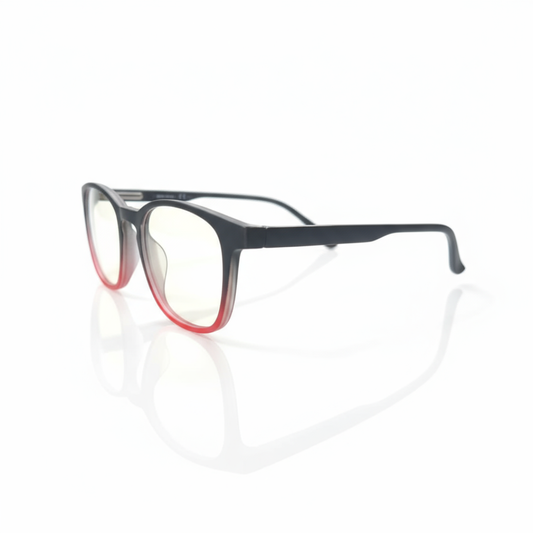 Black Red Rectangle BlueBlock Screen Glasses for Unisex E05-0006-5