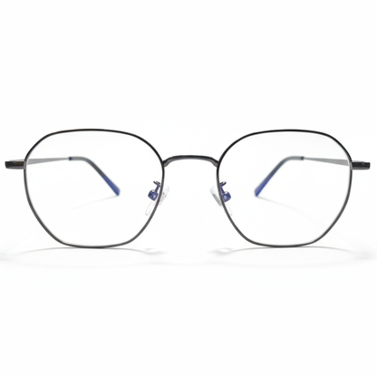 Dark Silver Geometric BlueBlock Screen Glasses for Unisex E05-0007-2