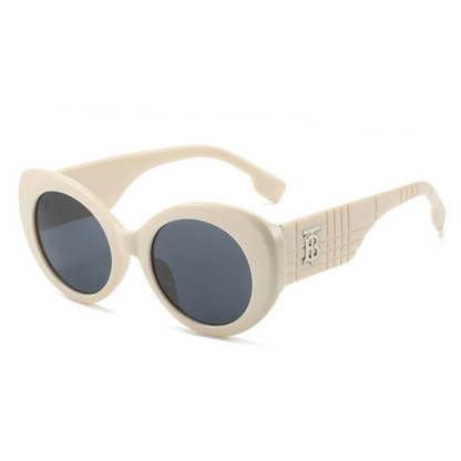Eyedigo- Smoke Grey Beige lenses Oversized round Power Sunglasses  - E09-0026 5-side
