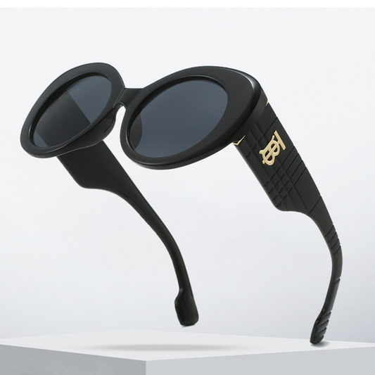 Eyedigo- Smoke Grey x Black Oversized round stylish sunglasses - E09-0026 1-front