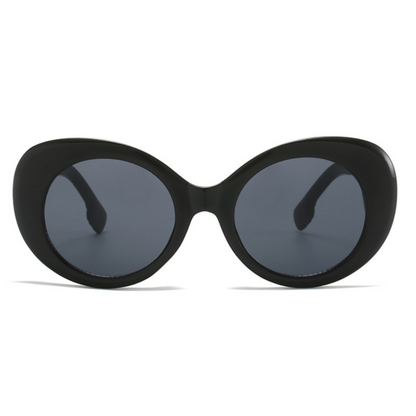 Eyedigo- Smoke Grey x Black Oversized round sunglasses - E09-0026 1-front