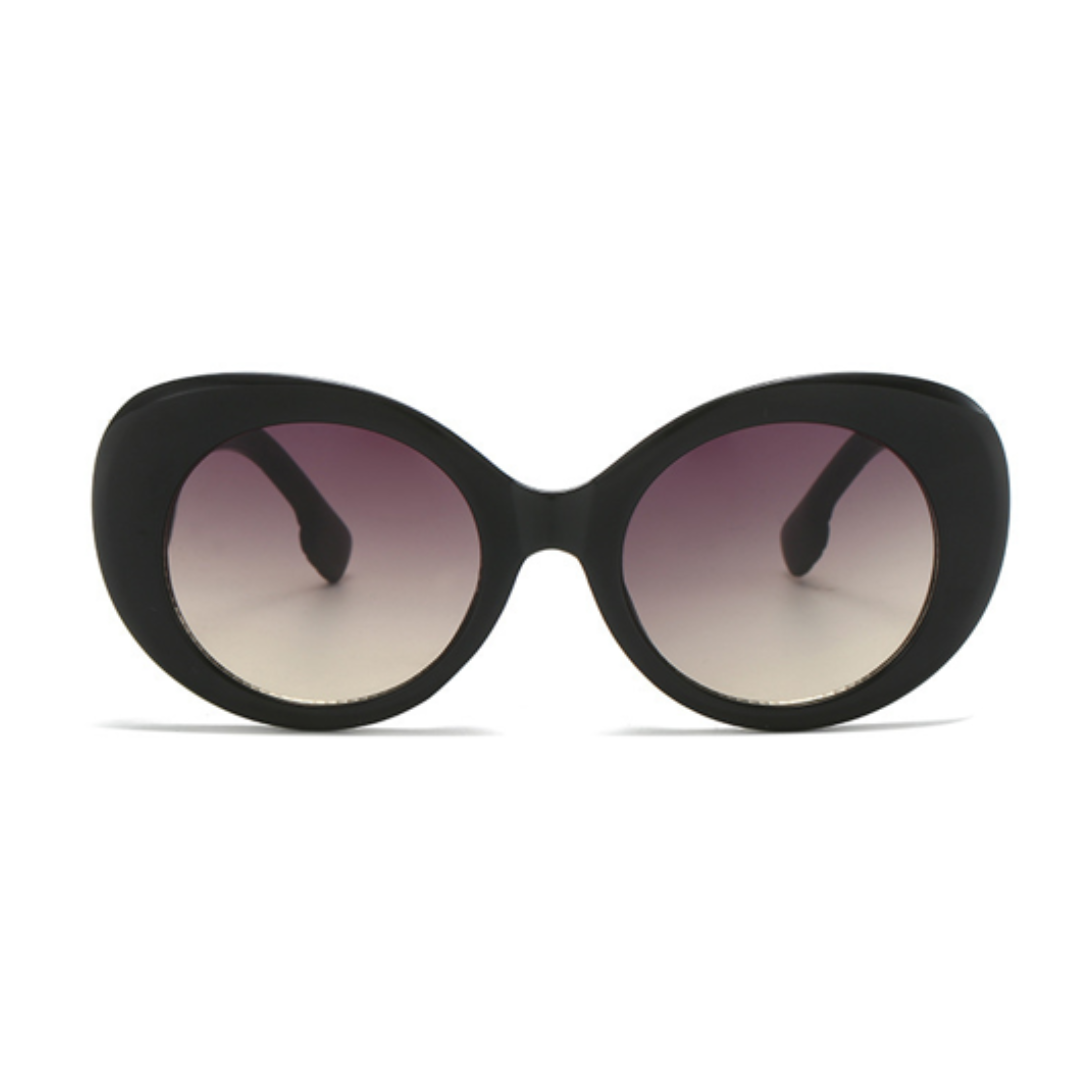 Eyedigo-Smoke Grey x Black Oversized round sunglasses - E09-0026 2-side