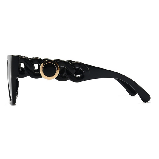 Eyedigo black x Grey oversized square sunglasses - E09 0027 1-side