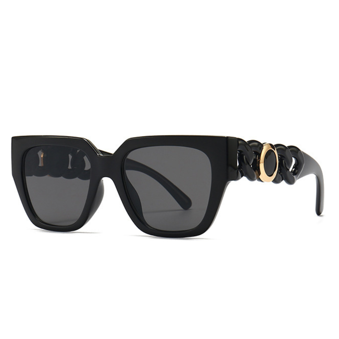 Eyedigo black x Grey oversized square sunglasses - E09 0027 1-side