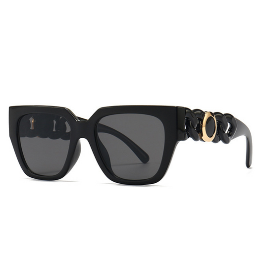 Eyedigo black x Grey oversized square sunglasses - E09 0027 1-side