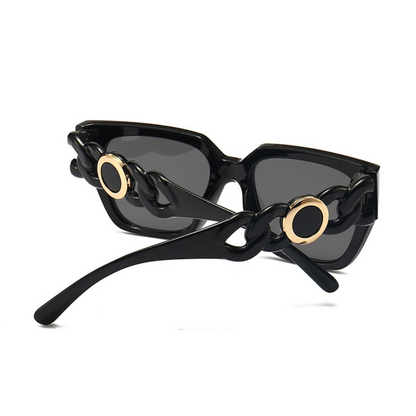 Eyedigo black x Grey oversized square sunglasses - E09 0027 1-front