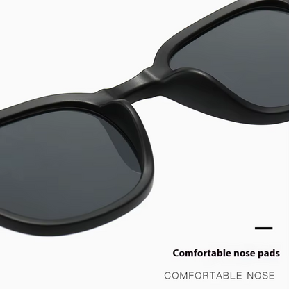 EyedigoBlack X Black Front with brown wooden looksWayfarer stylish sunglasses- E09-0035 1-side