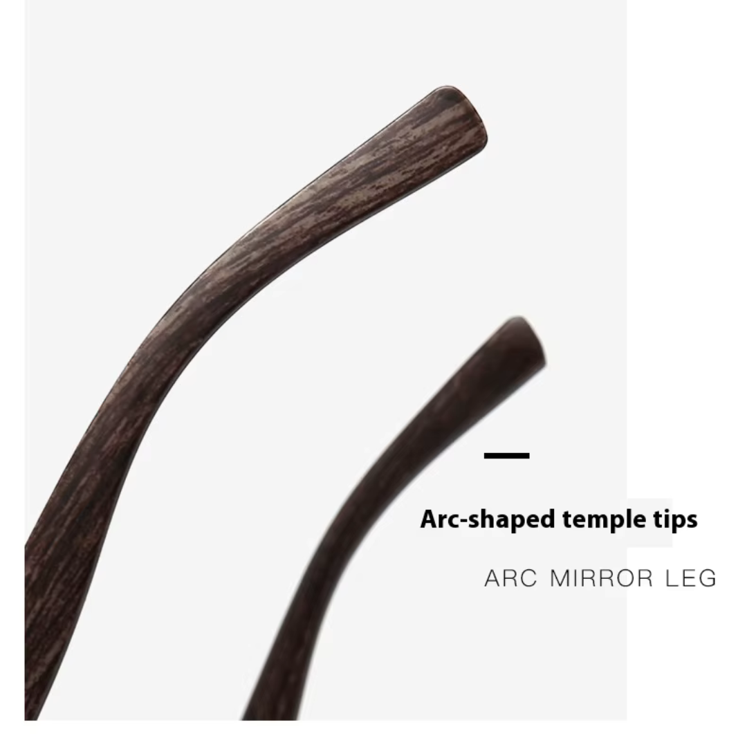 EyedigoBlack X Black Front with brown wooden looksWayfarer stylish goggles- E09-0035 1-side