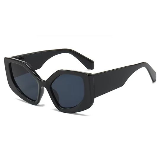 EyedigoBlack X BlackOversized geometric Power Sunglasses -Oversize- E09-0034 3-side