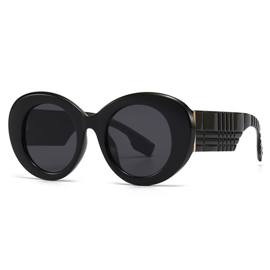 EyedigoBlack X BlackOversized round Power Sunglasses -Oversize - E09-0028 1-side