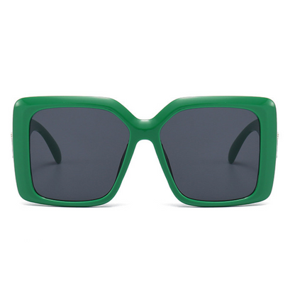 Eyedigo Black X GreenOversized square sunglasses-Oversize - E09-0031 11-side