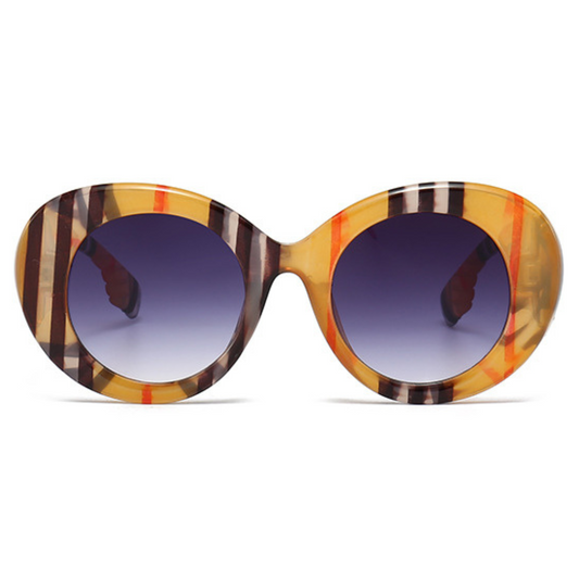 EyedigoBlack X OrangeOversized round sunglasses-Oversize - E09-0028 2-side