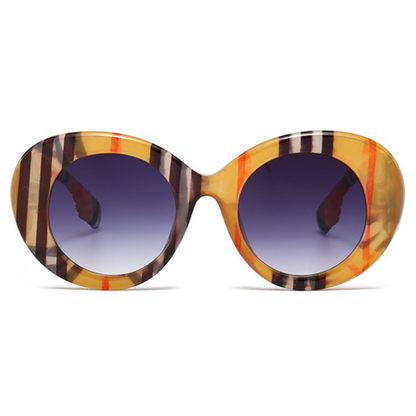EyedigoBlack X OrangeOversized round sunglasses-Oversize - E09-0028 2-side