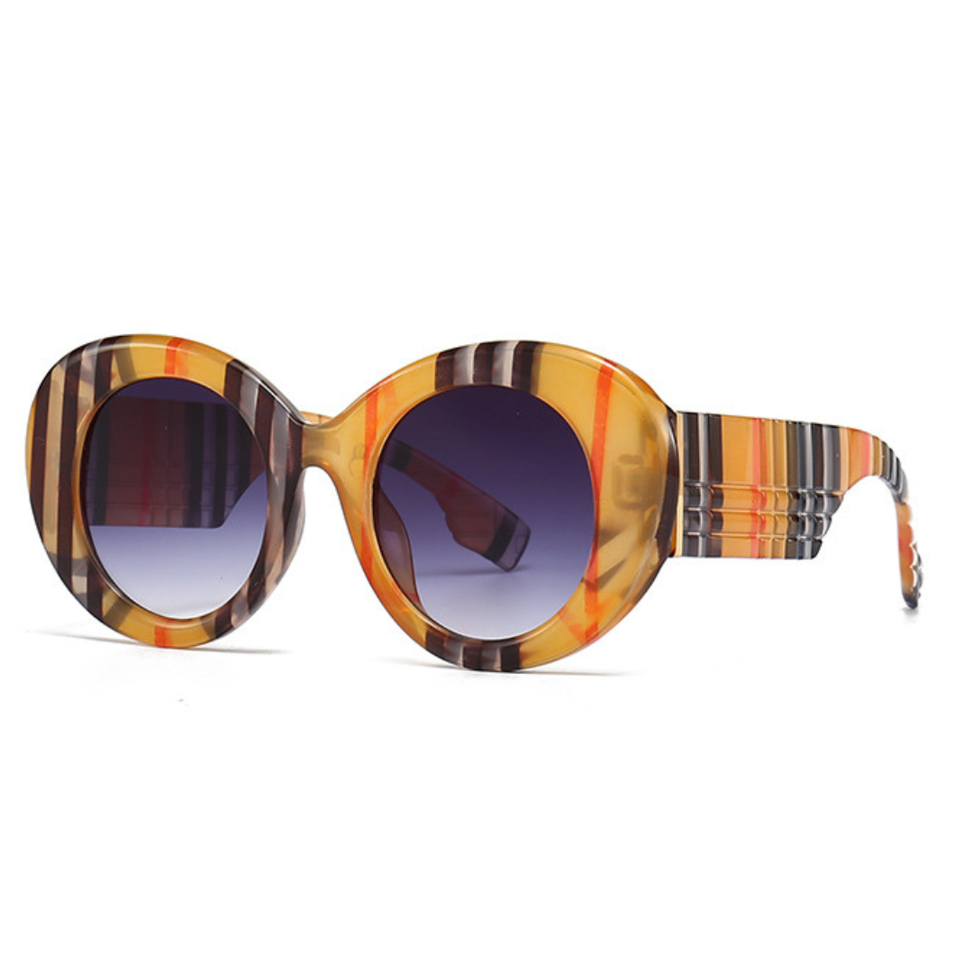 EyedigoBlack X OrangeOversized round sunglasses-Oversize - E09-0028 2-side
