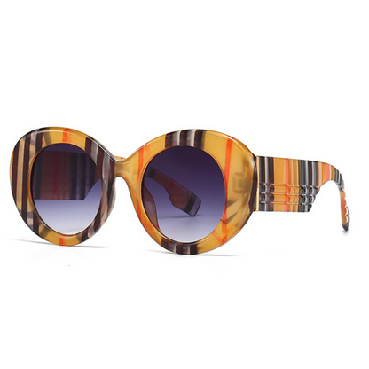 EyedigoBlack X OrangeOversized round sunglasses-Oversize - E09-0028 2-side