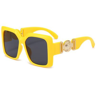 Eyedigo Black X YellowOversized square sunglasses-Oversize - E09-0031 10-side